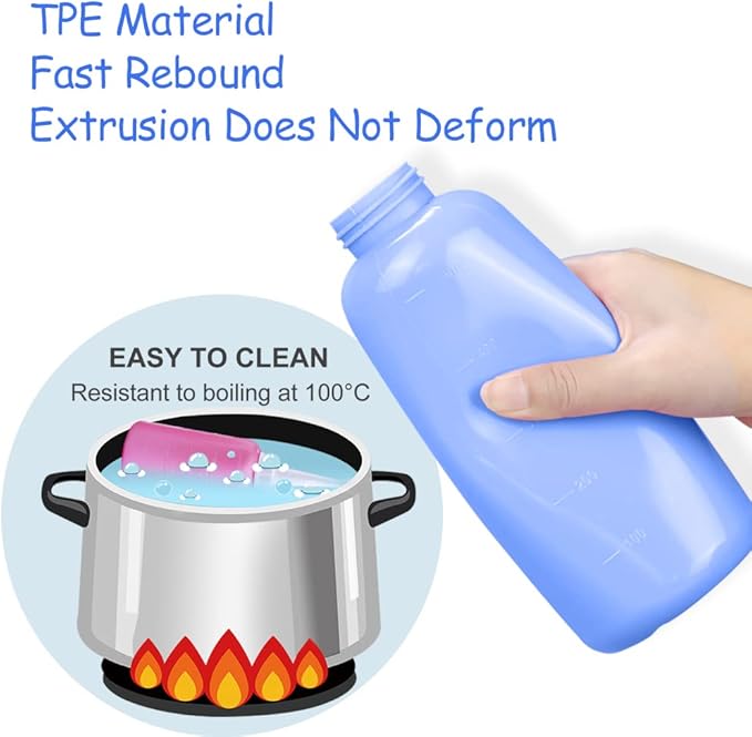 Handheld Personal Bidet Bottle, Bottle for Gentle Postpartum Care and Cleansing, Feminine Care， Personal Perineum Cleansing, 500Ml Portable Bidet Travel Bidet（Blue）, Resistant to 100ºC,Bonus Bag