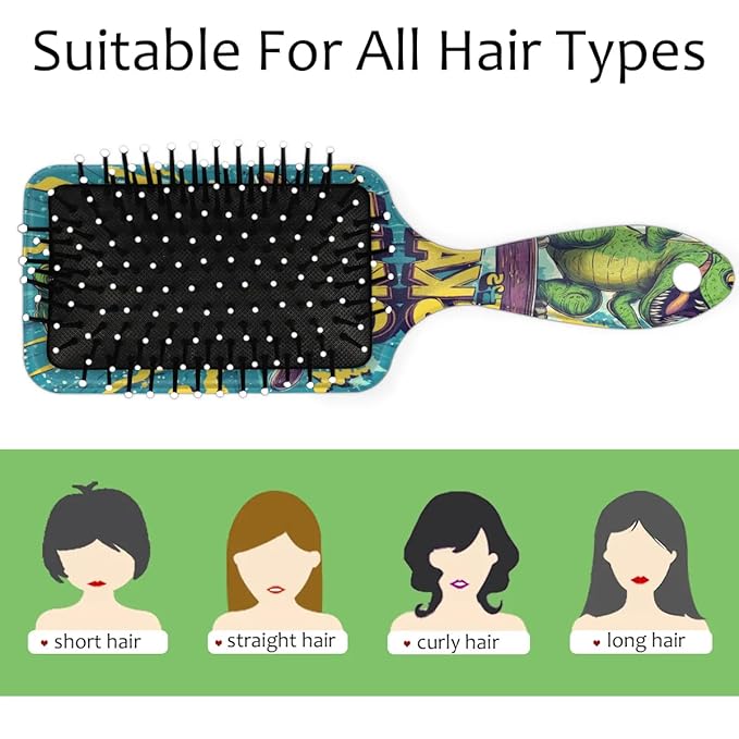 Kids Hair Brush for Boys Girls Toddler - Dinosaur Detangler Hairbrush for Wet Dry Thin Long Curly Hair Pain-Free Comb Glide Through Tangles with Ease and Massage Scalp
