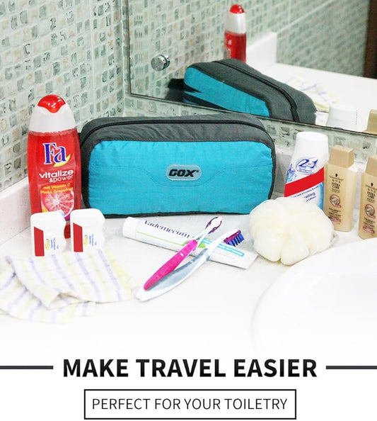 GOX Travel Toiletry Bag,Dopp Kit Case,Ultra-Light Cosmetics Bag Makeup Organizer (Turquoise)
