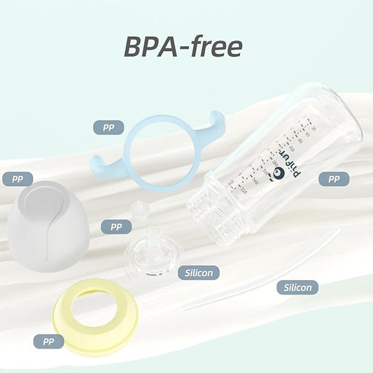 Piifur Sippy Cups for Toddlers 1-3 No Spill with 2 Straw Replacement Sets Water Bottle with Handle 10 Ounce Blue