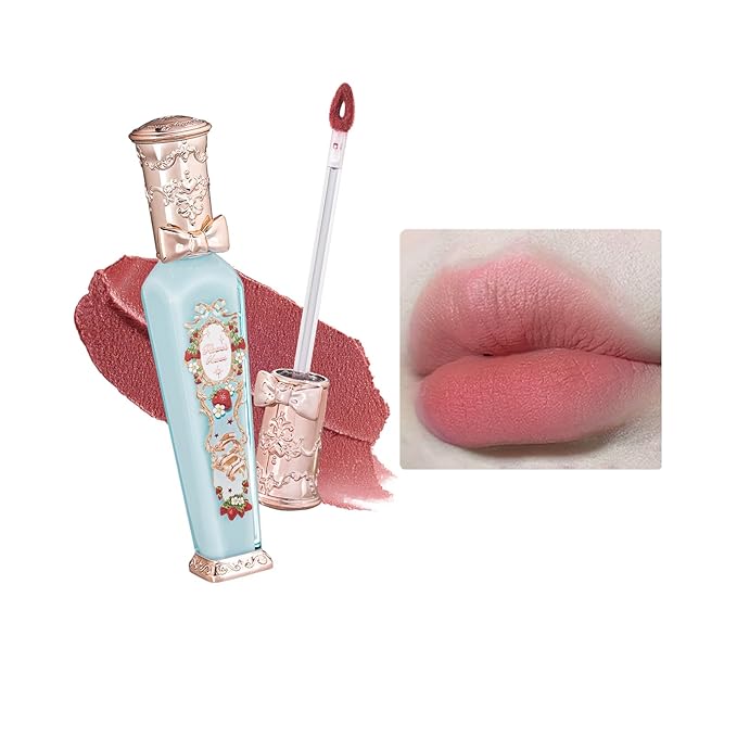 Flower Knows Strawberry Rococo Cloud Lip Cream,Long Lasting Rosy Coral Matte Lipstick,Hydrating Lip Stain,Transfer & Smudge Proof Velvet Liquid Lipstick for Girls&Women,0.12 Fl Oz(S02 Peachy Milk)