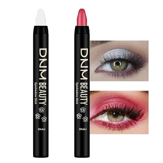 evpct 2Pcs Cream Eyeshadow Sticks Set for Eyes Waterproof, Pearl White Shimmer & Red Shimmer Matte Eye shadow Stick Pencil Pen Bulk sombras en crema para ojos 01+35