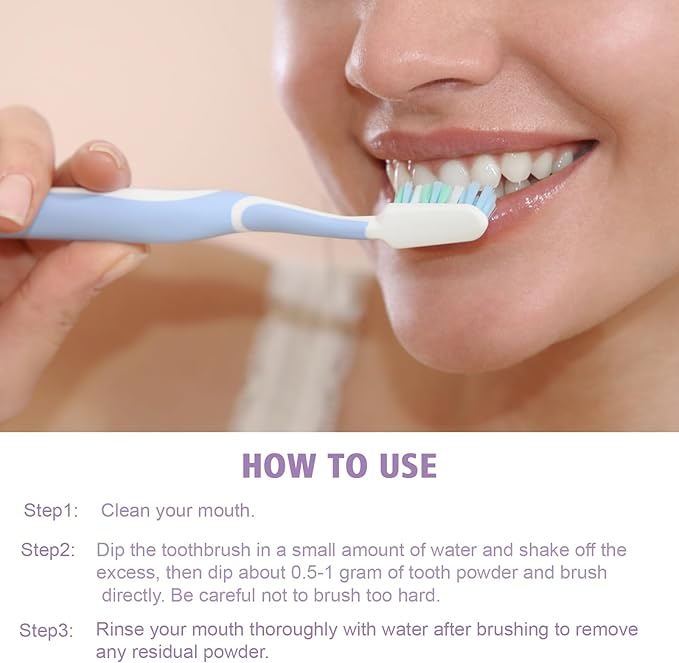 PEGO Adult Tooth Powder, Stain Remover for Teeth - Deep Cleaning Formula, Gentle & Non-Irritating, Effective Plaque Removal, Fresh Breath, Daily Oral Care for Adults (Baking Soda)