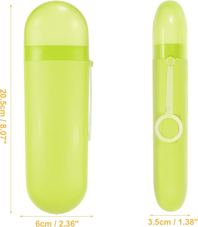 VOCOSTE 1 Pcs, Portable Toothbrush Case with Hook, Plastic, Traveling Toothbrush Holders Case, Travel Business, Yellow, 8.07"x2.36"x1.38"