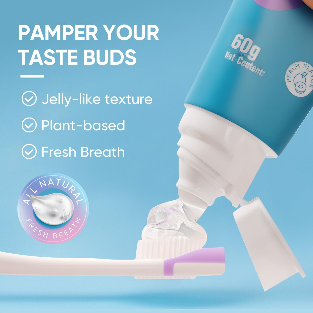 BodyAccel Tongue Cleaner Gel – Fresh Breath Oral Care Gel for Bad Breath Removal, Tongue Scraper Gel for Oral Hygiene & Healthy Mouth(3.5oz）