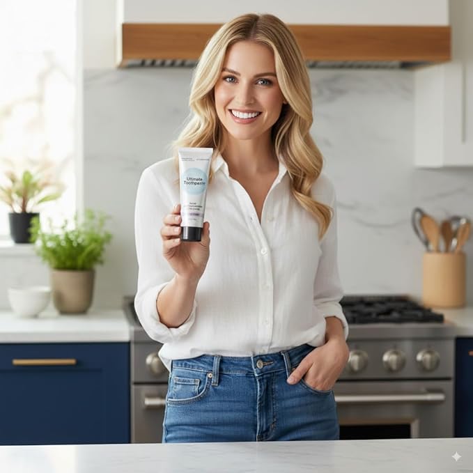 Fluoride Free Nano Hydroxyapatite Ultimate Toothpaste for Remineralizing Enamel & Sensitive Relief, Whitening, Antiplaque, SLS Free, Fresh Mint, 4 oz (3 Tubes, Fresh Mint)