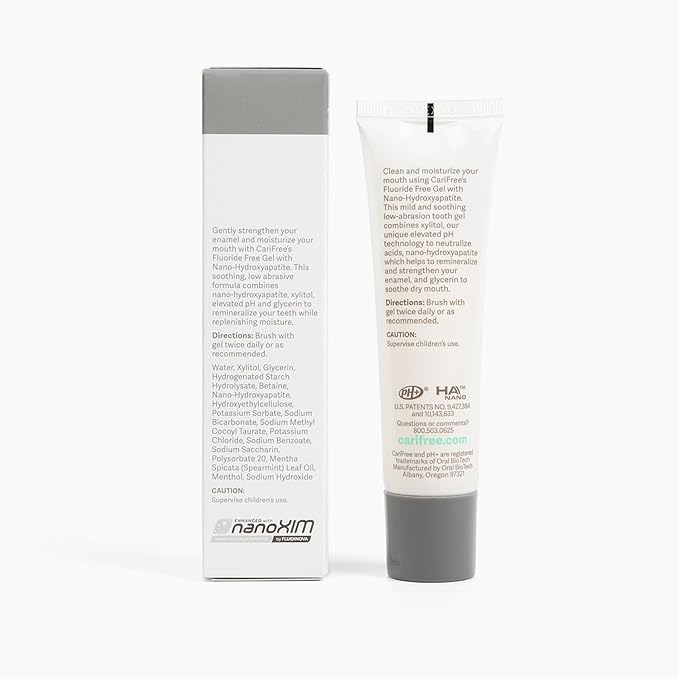 CariFree Fluoride Free Gel, Mint Flavored, Nano Hydroxyapatite Toothpaste, Neutralizes pH, Freshens Breath & Moistens Mouth, Dentist Recommended for Oral Care, (2.3 Ounce (Pack of 2), Soft Mint