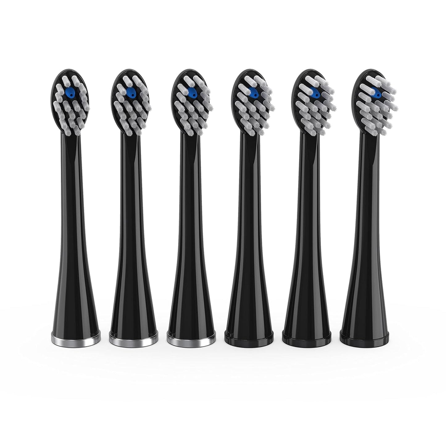 Waterpik Genuine Compact Size Replacement Brush Heads With Covers for Sonic-Fusion Flossing Toothbrush SFRB-2EB, 6 Count Black