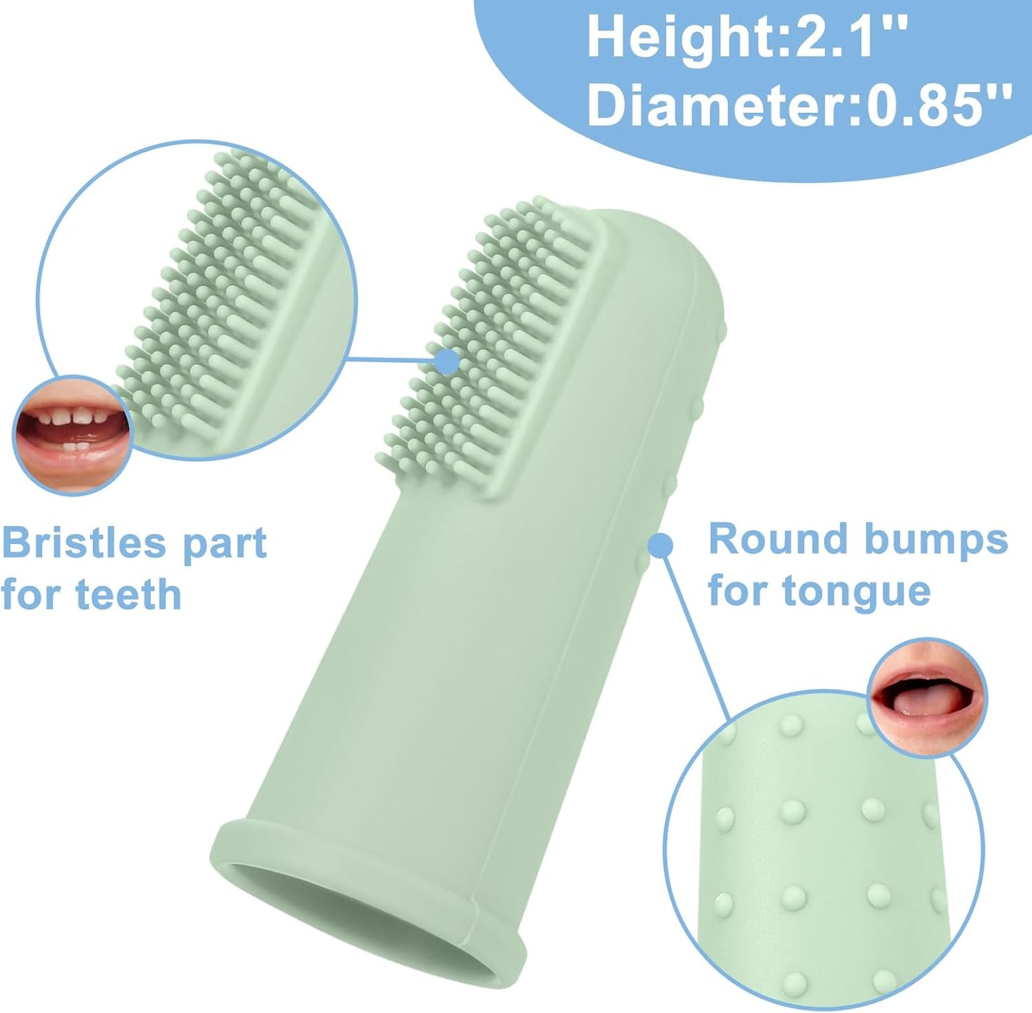 Baby Toothbrush Set, 6 Pcs Soft Infant Finger Toothbrush with 6 Boxes, Newborns Toddler Silicone Baby Tooth Brush 0-6 Months 6-12 Months