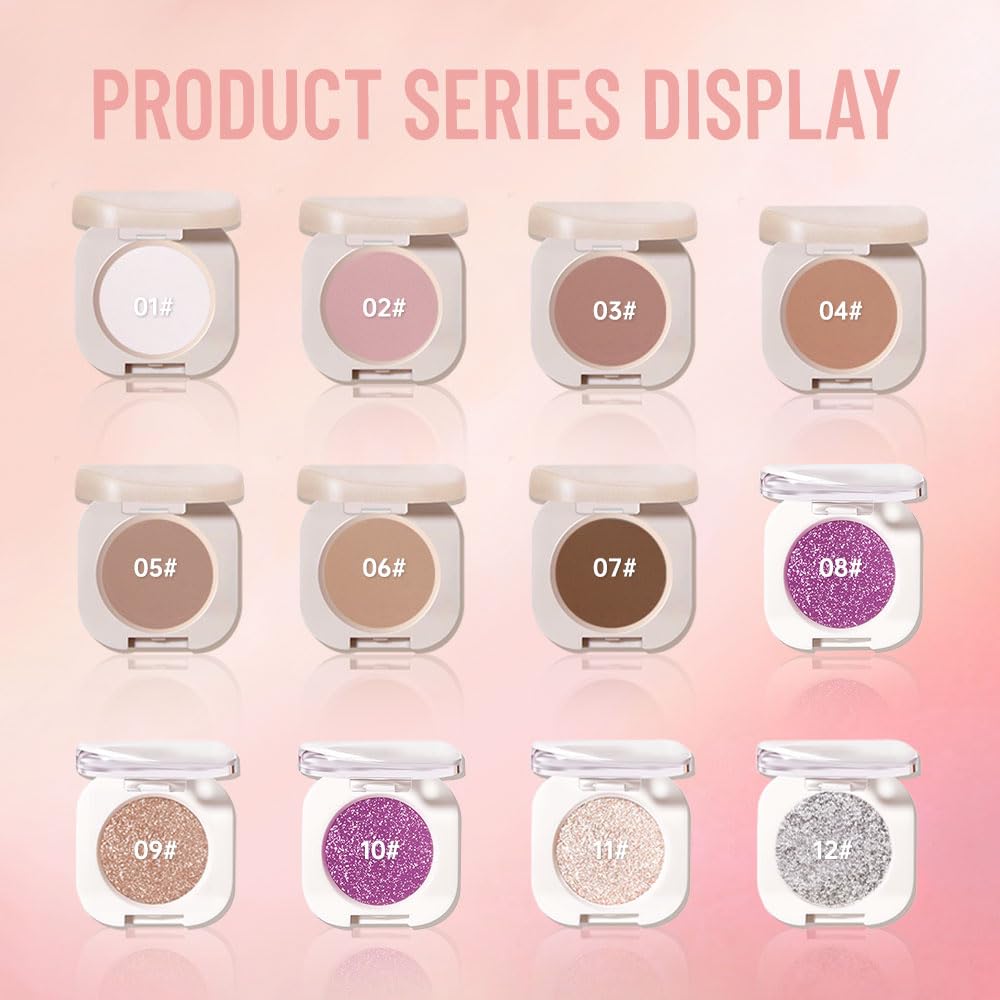 Pearlescent mini Eyeshadow Highly Pigmented Blend Matte & Shimmer EyeShadow,Cream Moisturizing Waterproof&Long Lasting Eye Makeup Natural Luminous Makeup Look (B09, 1 Count (Pack of 1))