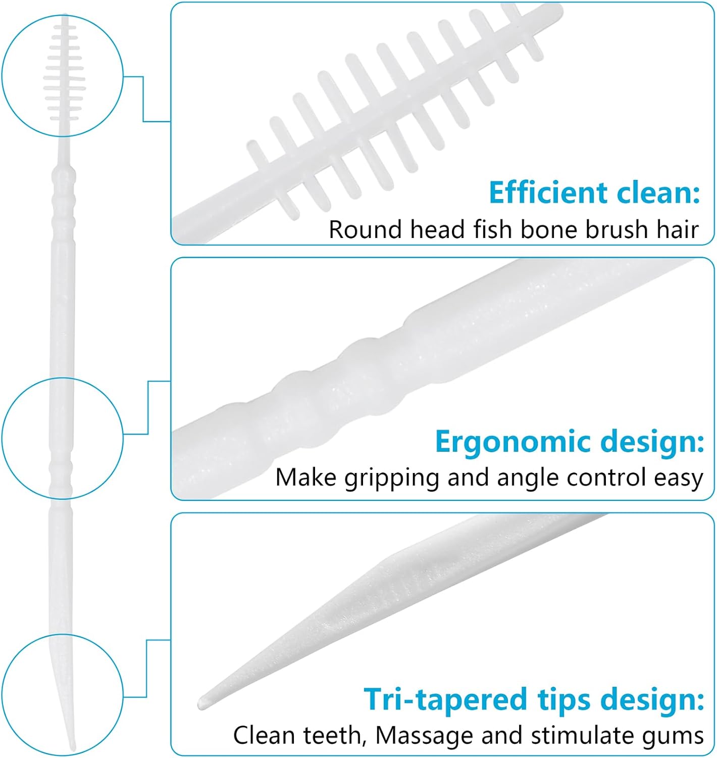 Brushpicks Interdental Toothpicks,Soft Bristle Dental Floss Picks Toothpicks,Helps Removes Plaque and Debris Between Your Teeth 900PCS (Pack of 3)
