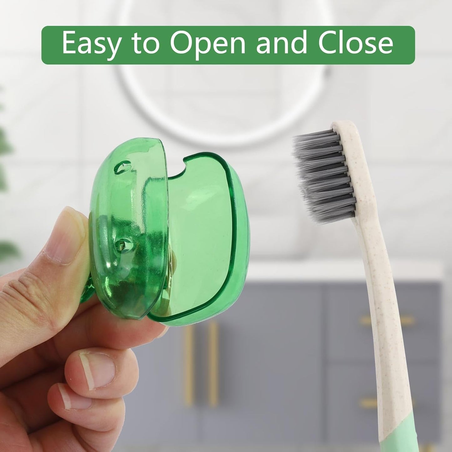 Tecbeauty 12Pcs Toothbrush Head Covers Travel Toothbrush Protector Cap Brush Pod Case Protective Plastic Clip for Household Travel, Camping, Bathroom, Multiple Color