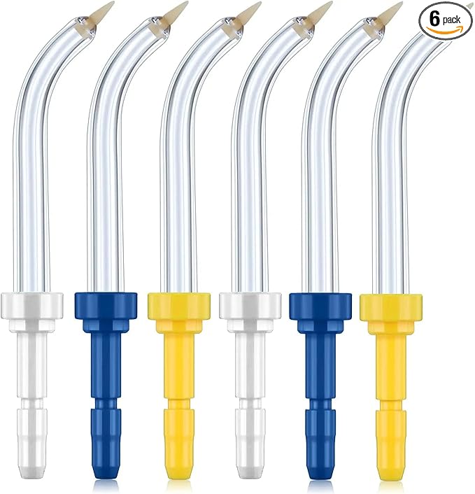 Flosser Replacement Tips for Waterpik Periodontal Tips Dental Water Flosser Tips Replacement Tips for Waterpik Water Flossers (Like WP-100) and Other Brand Oral Irrigators(6 Pieces)