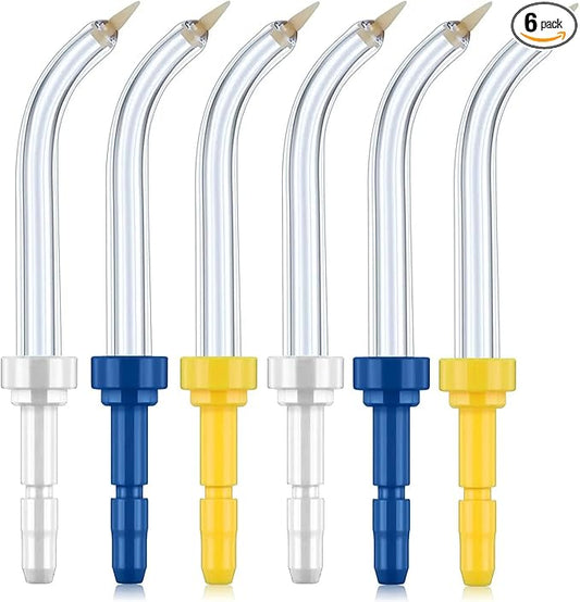 Flosser Replacement Tips for Waterpik Periodontal Tips Dental Water Flosser Tips Replacement Tips for Waterpik Water Flossers (Like WP-100) and Other Brand Oral Irrigators(6 Pieces)
