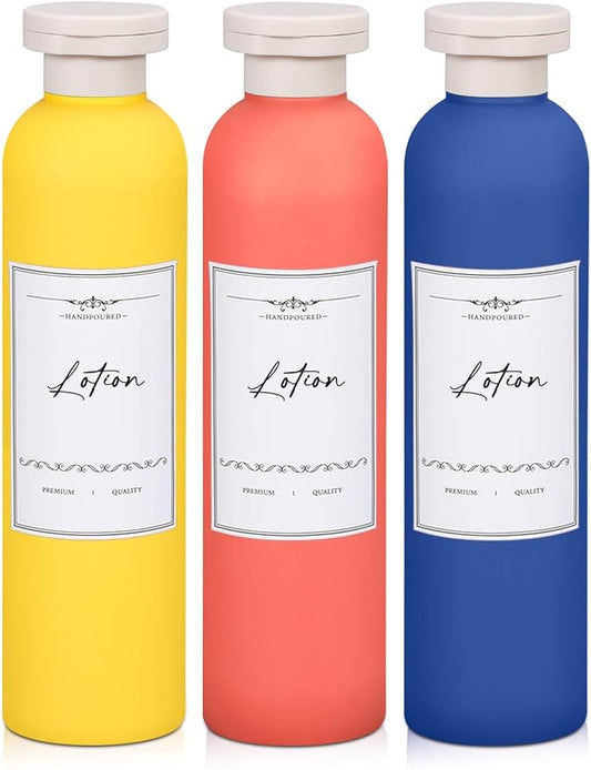 Travel Shampoo Bottle, Empty Plastic Squeeze Bottles 8.8oz with Flip Cap, Lotion Container for Toiletries Travel Size Shampoo and Conditioner