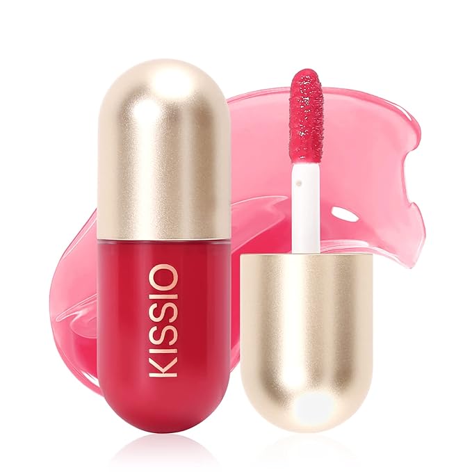 KISSIO Lip Plumper,Color Lip Plumper Gloss,Plant Extracts Plumping Lips Serum,Moisturizing Gloss for Fuller Lips and Hydrated,5.5ml,05 Dogwood