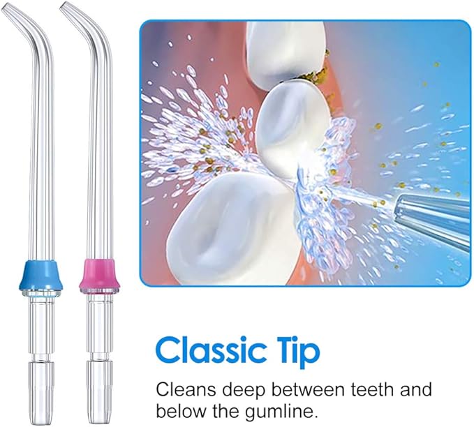 Replacement Classic Jet Tips Compatible with Waterpik Water Flossers and Other Brand Oral Irrigators, Flosser Refill Replacement Heads, Classic Jet Nozzle Accessories (6-Pack)