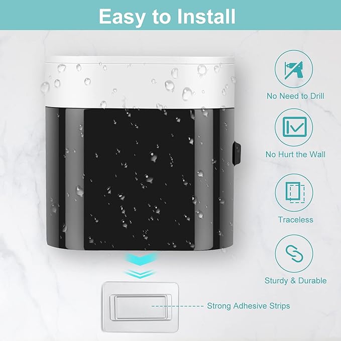 Toothbrush Holder Toothpaste Dispenser Wall Mounted with Cover, 4 Slots Tooth Brush Storage Organizer with Automatic Kids Toothpaste Squeezers for Shower Bathroom Black