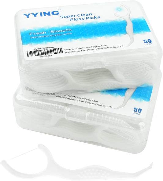 Dental Floss Picks 100 Count, Travel Floss Picks Extra Strong Flosser Professional Tooth Picks Flossers for Adults with Portable Case, Toothpicks Floss Sticks for Teeth Cleaning and Oral Care