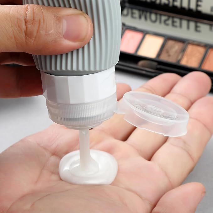 Travel Bottles for Toiletries, Tsa Approved 2oz Travel Bottles, BPA Free Leak Proof Travel Size Toiletry Containers, Refillable Travel Accessories with Toiletry Bag for Shampoo Liquid (4 Pack)