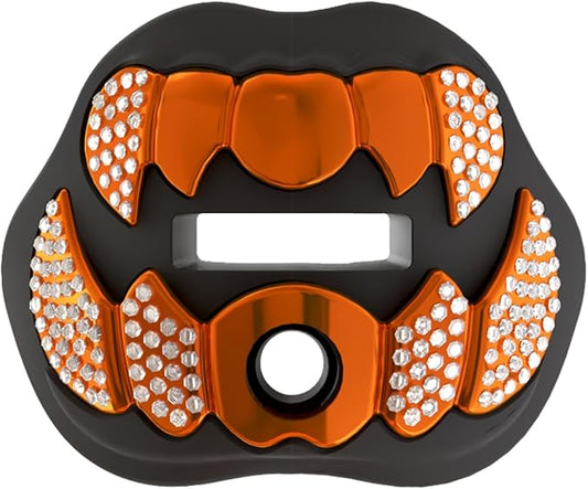 LeCool Football Mouth Guard with Connected Strap- 3D Beast Chrome Adult and Youth Mouth Guard-Mouth Piece for Sports for Maximum Air Flow and Teeth Protection