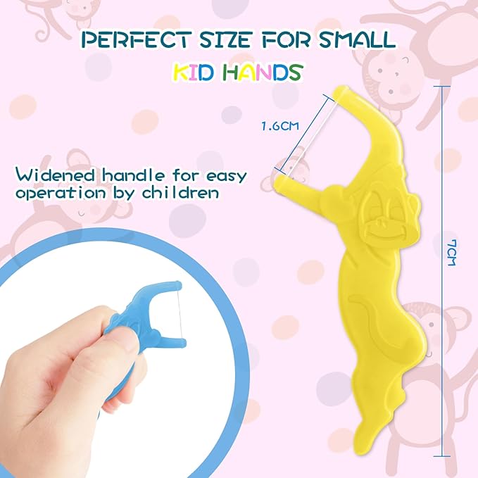 Floss Picks, Children's Floss Sticks, Fun Flossing Sticks for Kids，Fluoride Free, BPA Free, Odorless, 60 Sticks per Pack, 4 Packs = 240 Sticks
