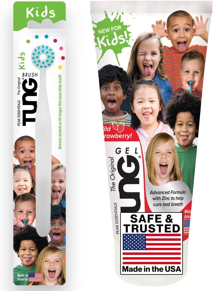 Tongue Scraper for Kids, Kids Tongue Cleaner Kit, Childrens Tongue Cleaner, Childs Tongue Scrubber, Fight Bad Breath, Made in USA (Set of 1)