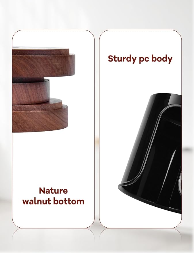 Premium Bathroom Cup Dispenser - Compact Cup Holder for Dixie Cups 3 oz Cups, 3 4 Ounce Mouthwash Cup Dispenser - PC/Walnut,Black, Pack of 1