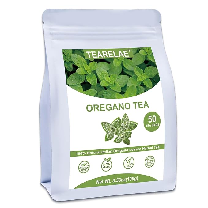 TEARELAE - Oregano Tea Bags - 50 Count - Premium Natural Oregano Leaves - Aid in Digestion, Rich in Antioxidants - Non-GMO - Caffeine-Free
