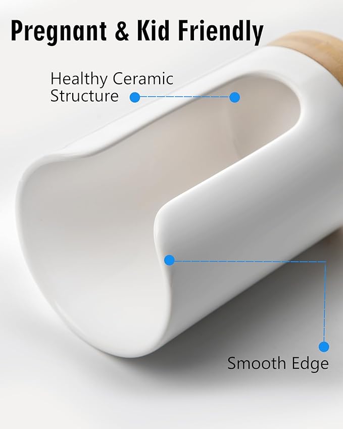 Ceramic Bathroom Cups Dispenser - 3-5 oz Disposable Paper & Plastic Bathroom Cups Holder - Mouthwash Cups Dispenser for Bathroom, Guest Toiletries, Countertop, Coffee - BPA Free (White)