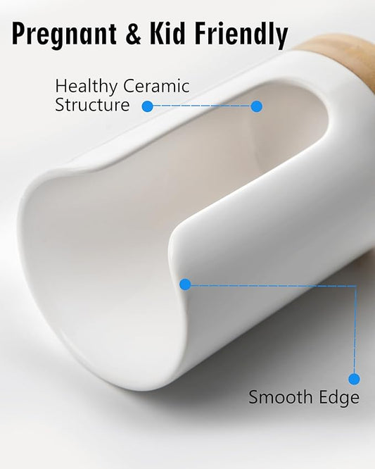 Ceramic Bathroom Cups Dispenser - 3-5 oz Disposable Paper & Plastic Bathroom Cups Holder - Mouthwash Cups Dispenser for Bathroom, Guest Toiletries, Countertop, Coffee - BPA Free (White)