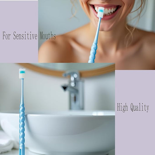 2 PCS Chemotherapy Must Haves for Men Chemotherapy Must Have Toothbrush for Sensitive Mouths Comfort Items Chemo Patients Spinning Toothbrush Oral Support Care Package (Blue)