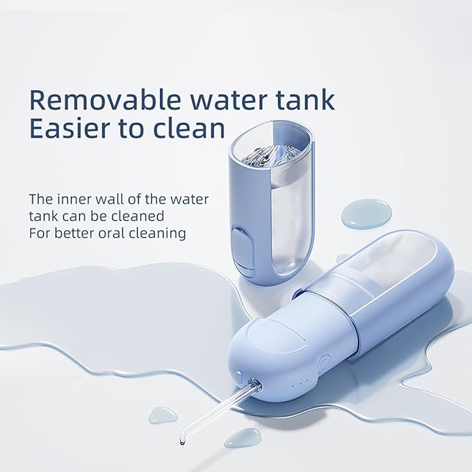 Water Dental Flosser - yayisheng, Portable Cordless Oral Irrigator 3 Modes & 150ML Pull-Out Type Detachable Tank, 6 Jet Tips, IPX7 Waterproof