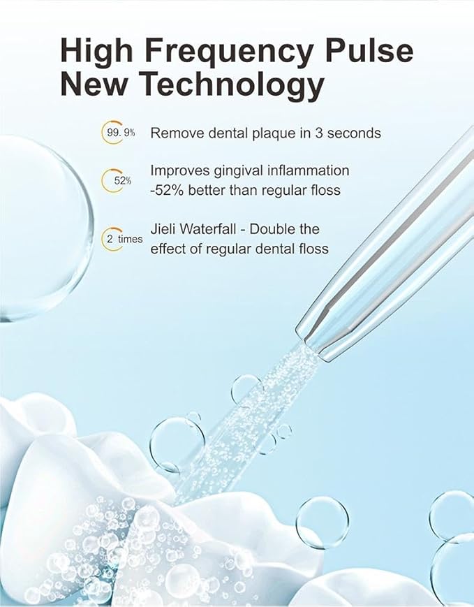 Cordless Water Flosser Oral Irrigator, 10oz Tank 4 Modes 1800 Pulses/Min IPX7 Waterproof, for Braces Care & Sensitive Gums, 4 Jet Tips Type-C Charging (Black)