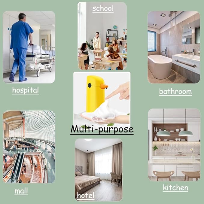 Cute Kids Soap Dispenser - Automatic Hand Foam Soap Dispenser, Touchless Foaming Shower Gel Facial Cleanser Dispenser 7.5oz/ 220ml for Bathroom Countertop, Kitchen, Office, Hotel, Preschool