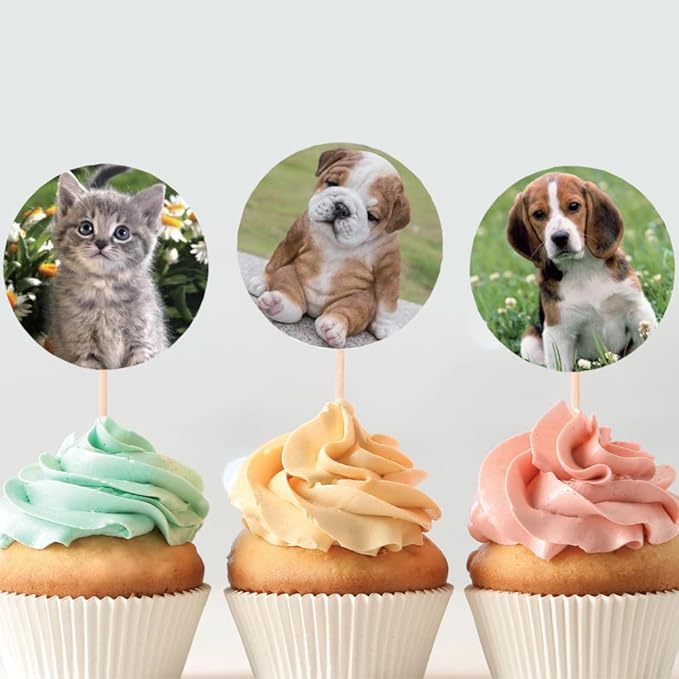 600 Pcs Puppy and Kitten Stickers for Kids Teachers 1.5 Inch 16 Styles Dog Cat Stickers for Kids Birthday Party School Reward Giveaways