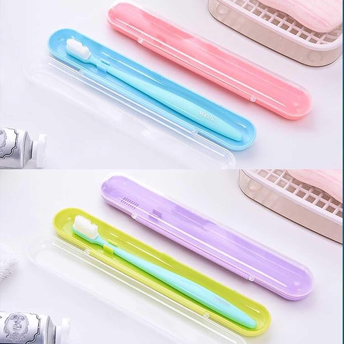 4 Packs Toothbrush Travel Case, Portable Toothbrush Holders - Compact Toothbrush Organizer, Breathable Plastic Toothbrush Travel Holder for Travel, Vacation, Camping, Gym, Business Trips, Office