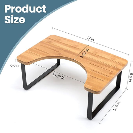 Bamboo Toilet Stool,Potty for Pooping,Portable Squatting Pan with Dual Anti Slip Design,Bathroom Stools,Poop Stool for Bathroom,Toilet Step,Toilet Stools for Pooping,Bamboo Articles(Brown)