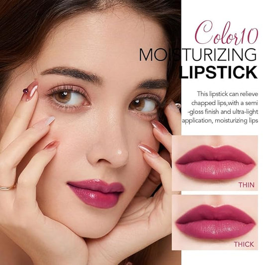 1Pcs Tinted Lip Balm Moisturizing Lipstick – Waterproof Hydrating Matte Lip Balm for Women, Creamy Natural Color Stain for Dry Lips,Soft Matte Finish with Subtle Scent (#10 Rose Pink)