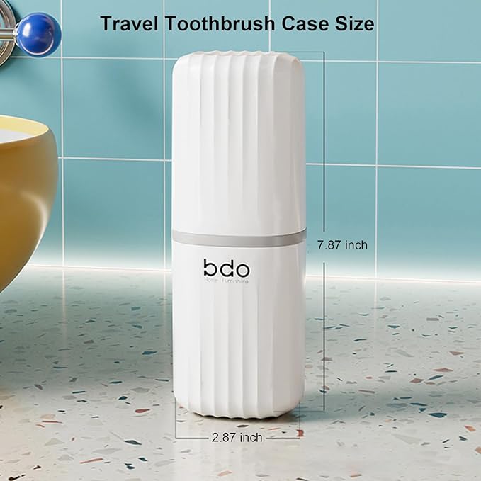 Toothbrush Travel Case Portable Toothbrush Holders with Cover Leakproof Toothbrush & Toothpaste Holder for Traveling School Camping Business Trip Bathroom