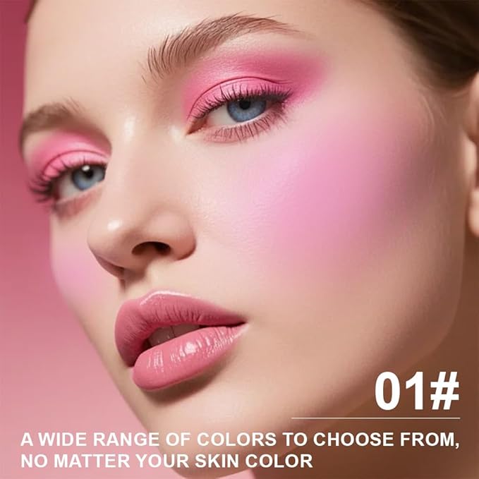 Matte Powder Blush for Cheeks – Long Lasting Natural Face Blusher Makeup, Lightweight Blendable Cheek Color for Women, Vegan & Cruelty-Free – #01 Pale Pink