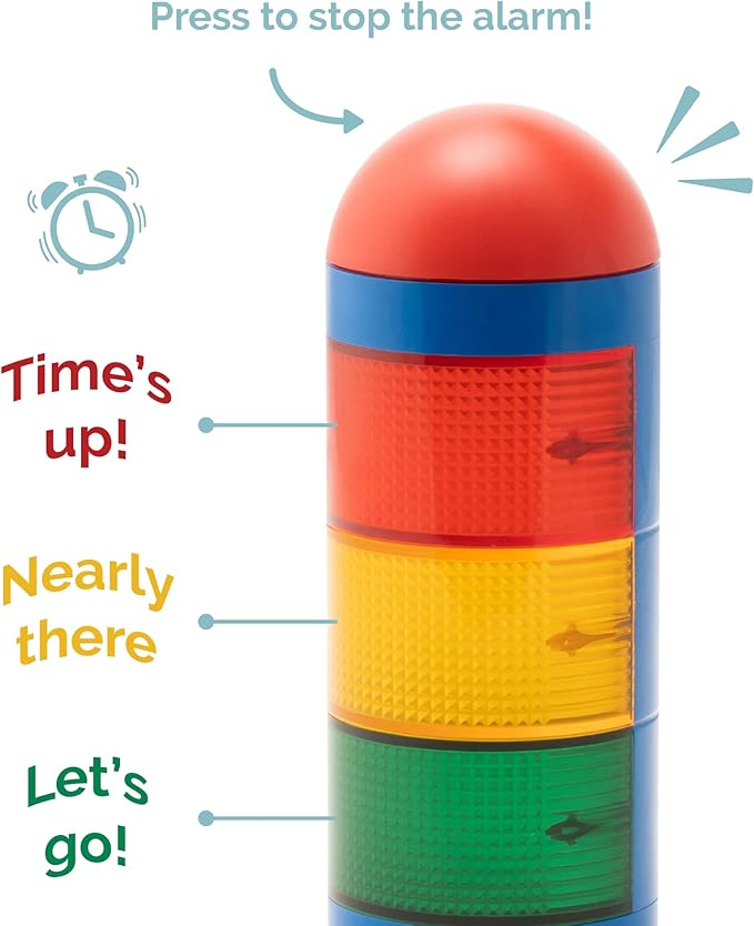 KADAMS Visual Timer for Kids with Audio Pre-Alarm - Traffic Light Alarm for Kids Toddler Teachers Classroom Home Time Management Tool 24hr Countdown Pause Memory Function