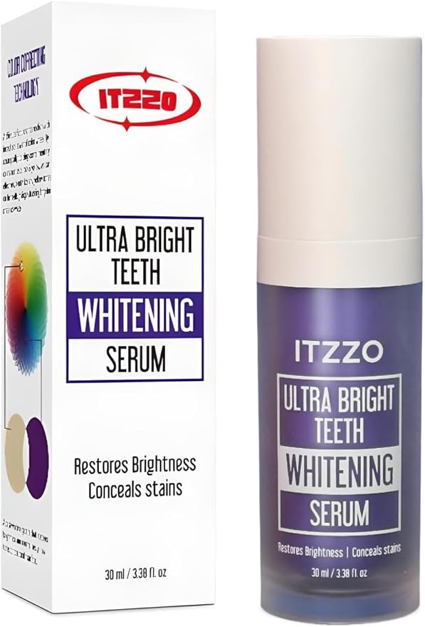 Purple Toothpaste Teeth Whitening Gel – Color Corrector Toothpaste for Yellow Teeth Removal – Peroxide-Free, Gentle Whitening Serum for Sensitive Teeth & Fresh Breath – 30ml by ITZZO