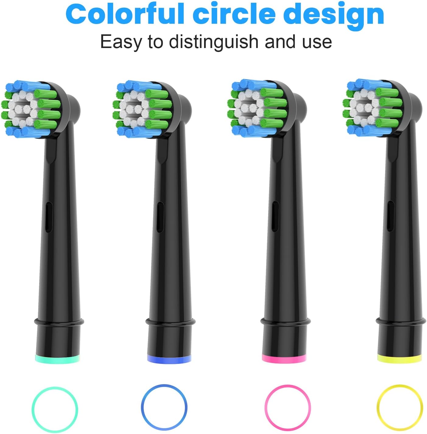 16pcs Precision Toothbrush Heads Compatible with Oral B Electric Toothbrushes, Black