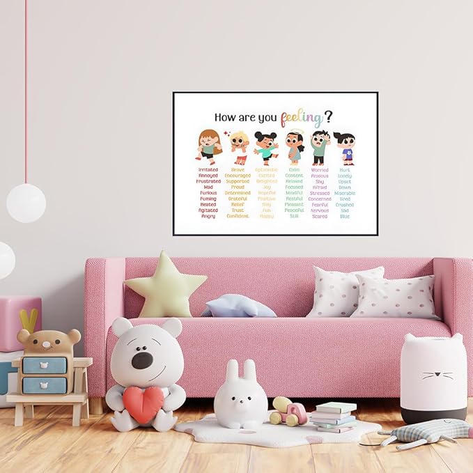 ARBOMG Children's emotional charts Mental health posters help students understand emotions posters -Calm Down Corner Classroom Decorations For Preschool Teachers, Educational Posters For Classroom