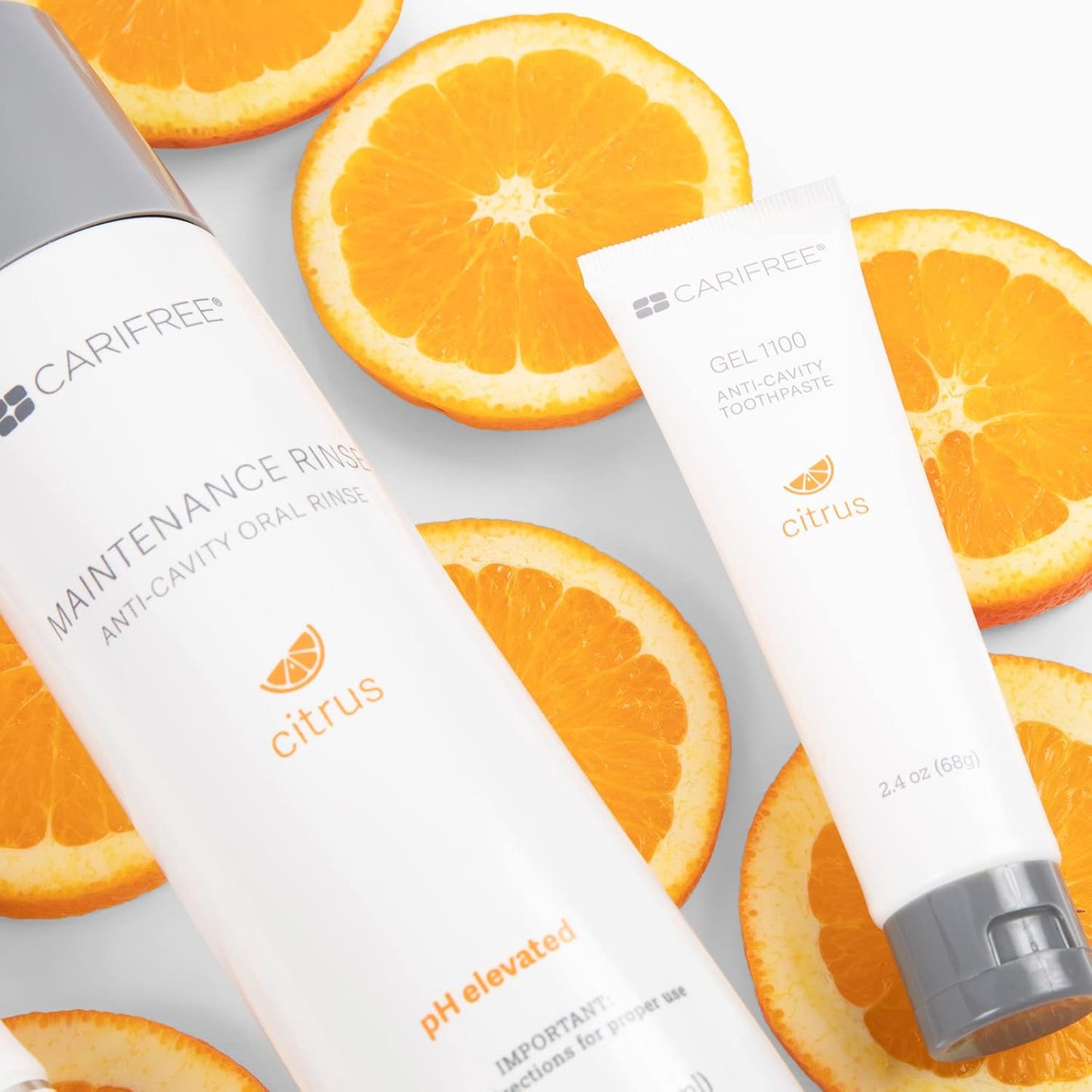 CariFree Maintenance & Prevention Kit, Citrus, Anti-Cavity Fluoride Toothpaste & Mouthwash Freshens Breath and Moistens Mouth, Dentist Recommended for Oral Care (6 Piece Set)