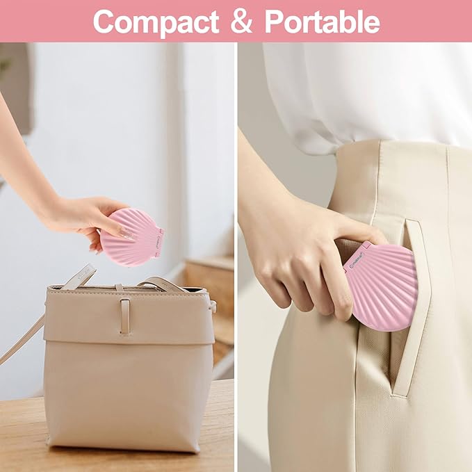 Compact Makeup Mirror with Lights - 3.5" Portable, 2-Sided, Lightweight & Shatterproof, Folding Magnifying Mirror 2X/10X, for Women