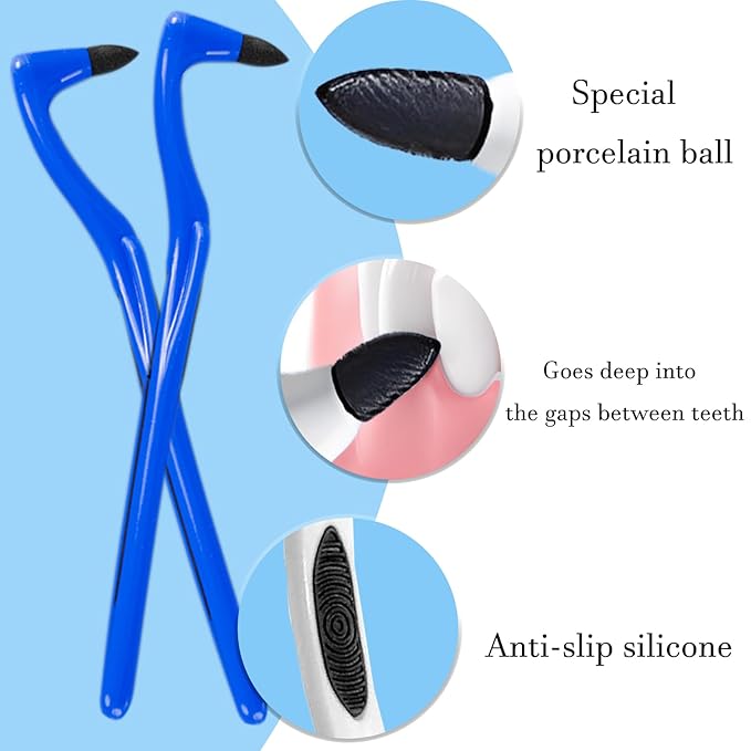 3Pcs Teeth Stain Remover,Tooth Stain Eraser,Tartar Eraser Polisher,Dental Plaque Tool,Eraser for Coffee Stain Teeth Whitening Cleaning Polishing Kit (Blue)