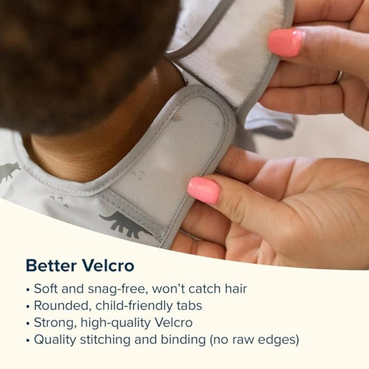 Tiny Twinkle Long Sleeve Bib for Babies & Toddlers – 2 Pack Waterproof Smock Bibs for Eating – Machine Washable & Mess-Proof, Baby Feeding Essential & Shower Must-Have (Peach Terracotta,2-4Y)