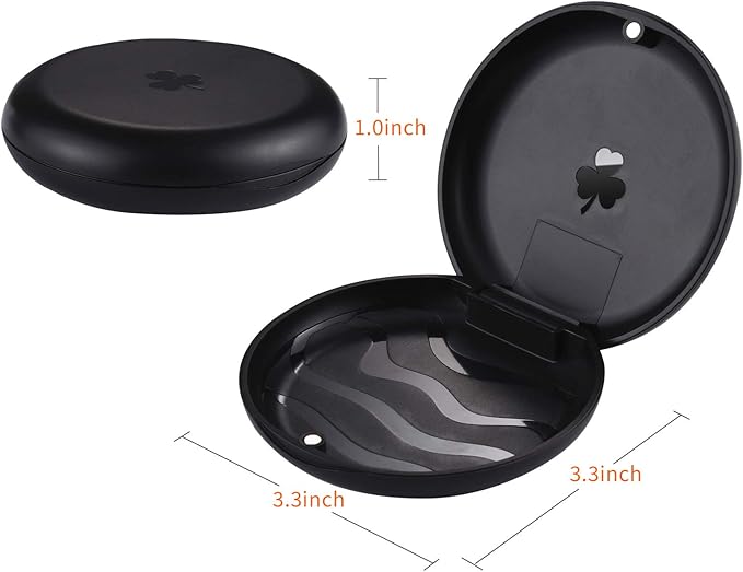 2 Pack Retainer Cases,Solid Orthodontic Retainer Case (Black)